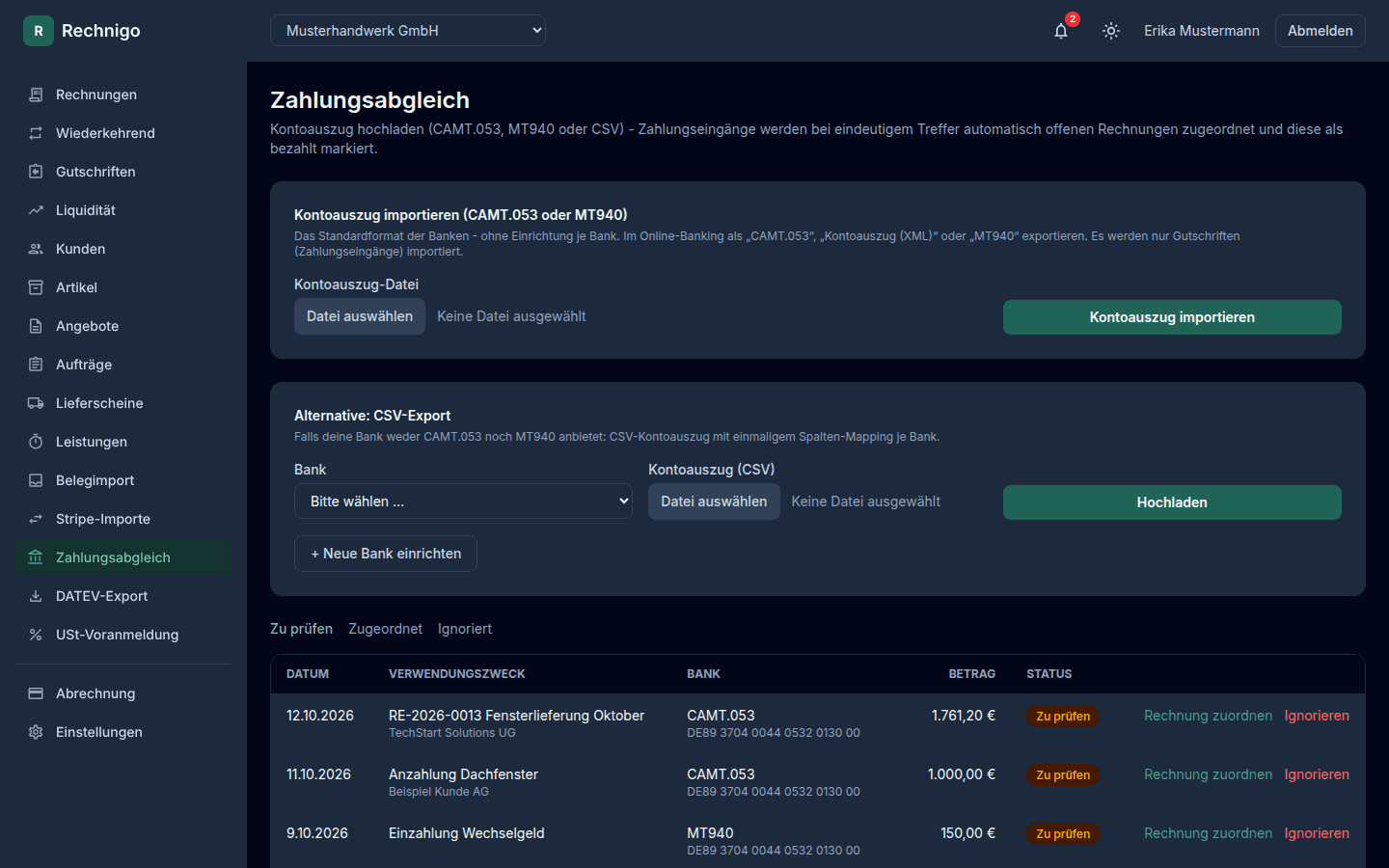 Zahlungsabgleich