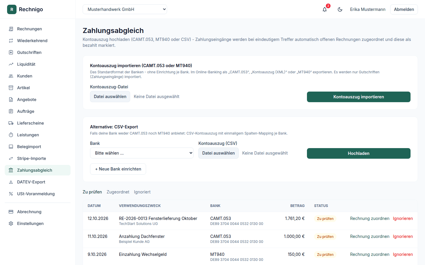 Zahlungsabgleich